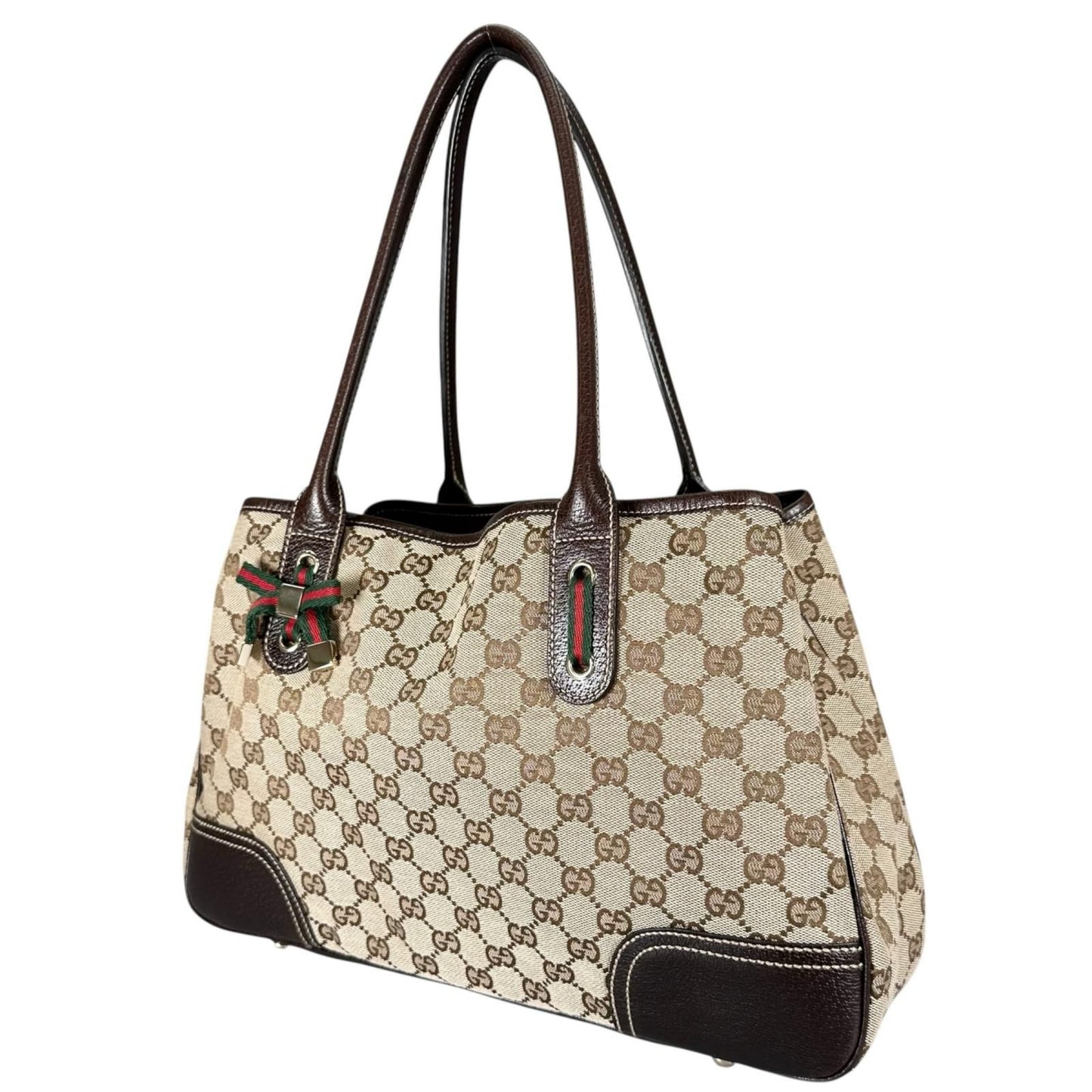 Gucci Sherry Line Princy Tote Bag GG Canvas Beige — view 2