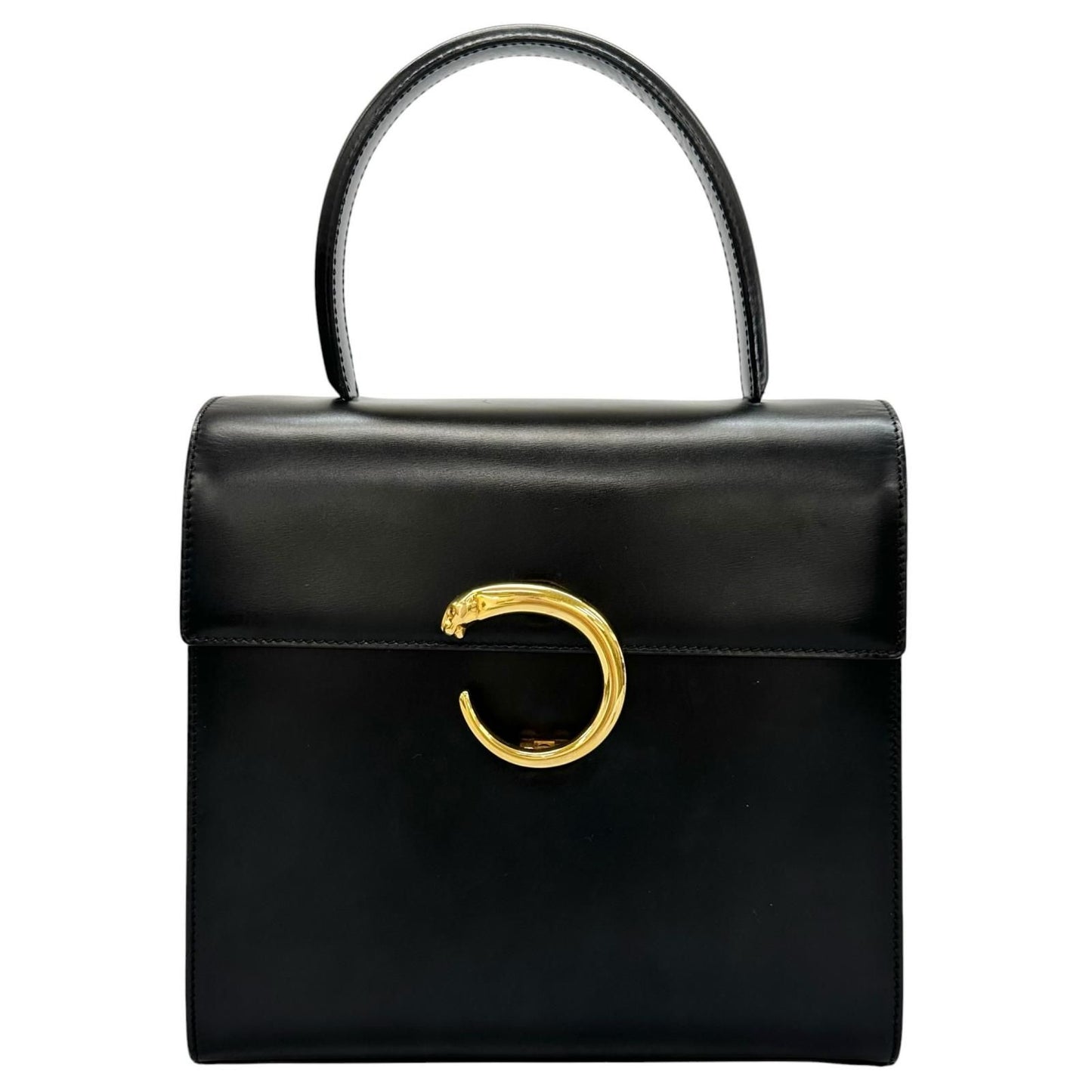Cartier Panthere Handbag Calfskin Black