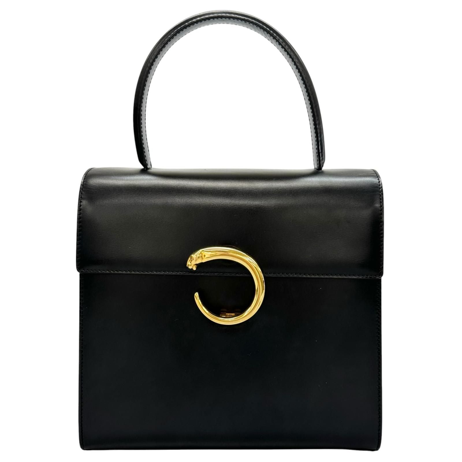 Cartier Panthere Handbag Calfskin Black