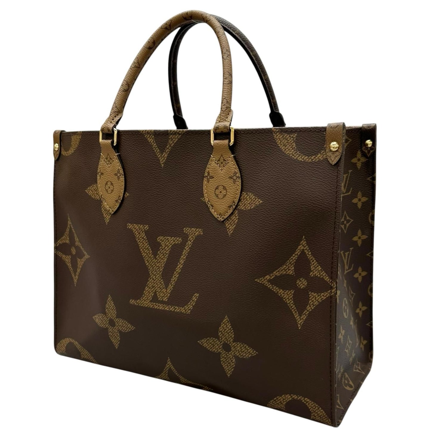 Louis Vuitton On The Go MM Tote Bag Brown Reverse Monogram Giant — view 2