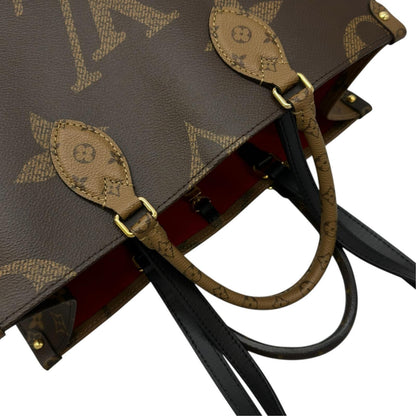 Louis Vuitton On The Go MM Tote Bag Brown Reverse Monogram Giant — view 6