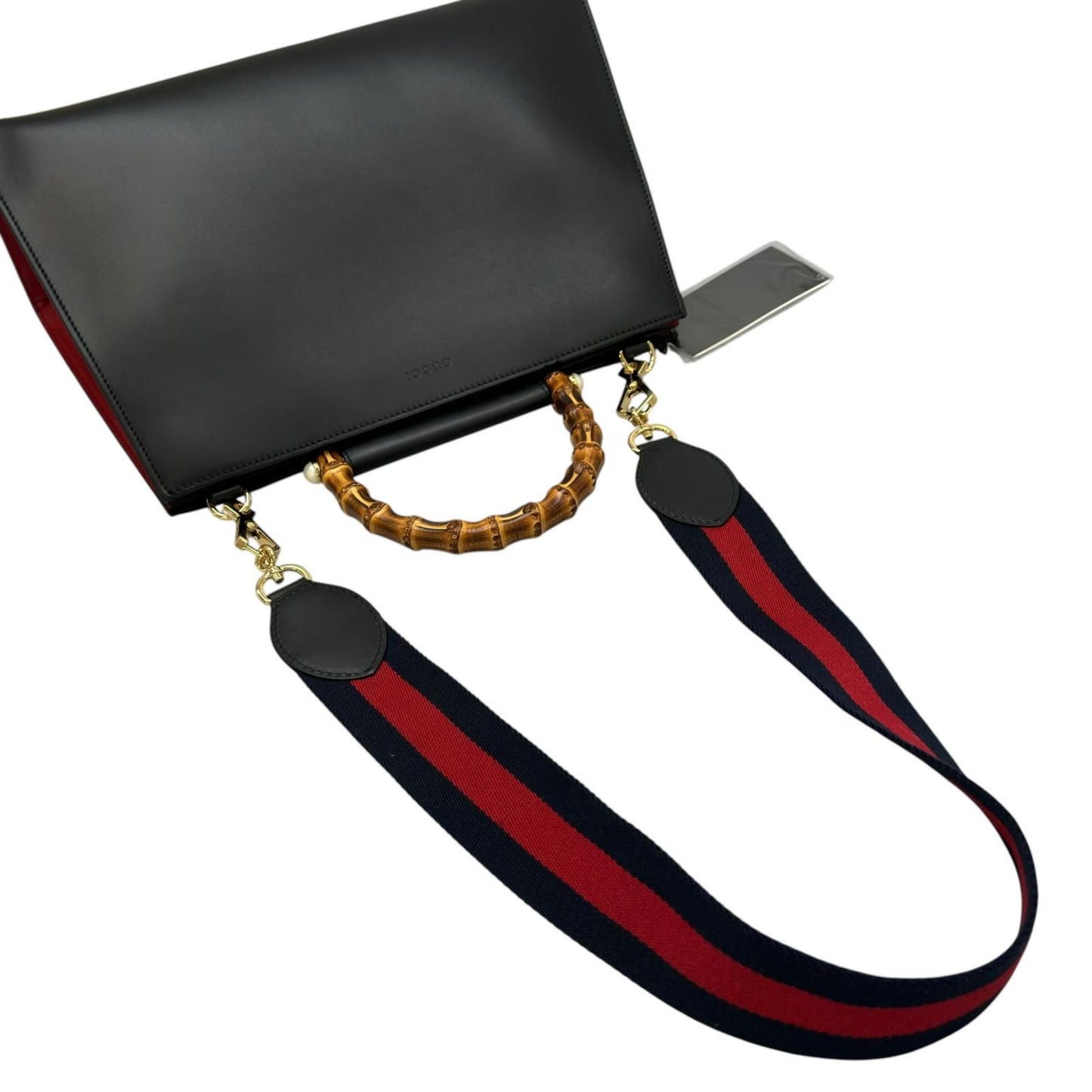 Gucci Nymphaea Bamboo Handbag Leather Black 2-Way — view 5