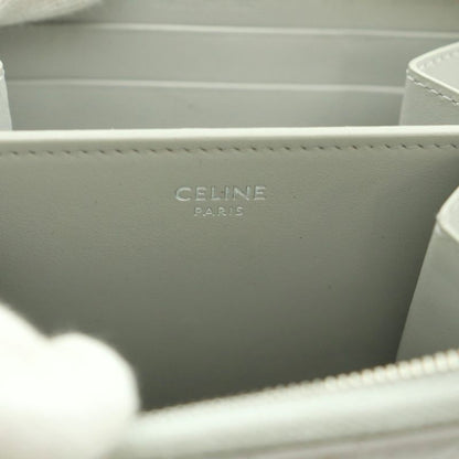 Celine Compact Zip Wallet Mini Zip Around Coin Purse Quilted Gray