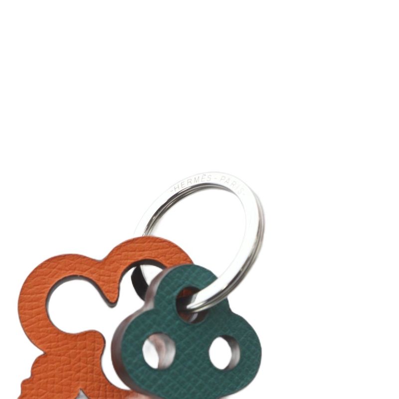 Hermes Petit Ash Key Motif Key Ring Key Holder Navy Green