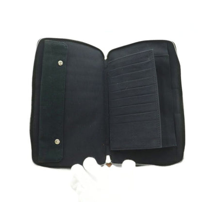Hermes Fourre Tout Purse GM Wallet Zip Around Bifold Coin Black