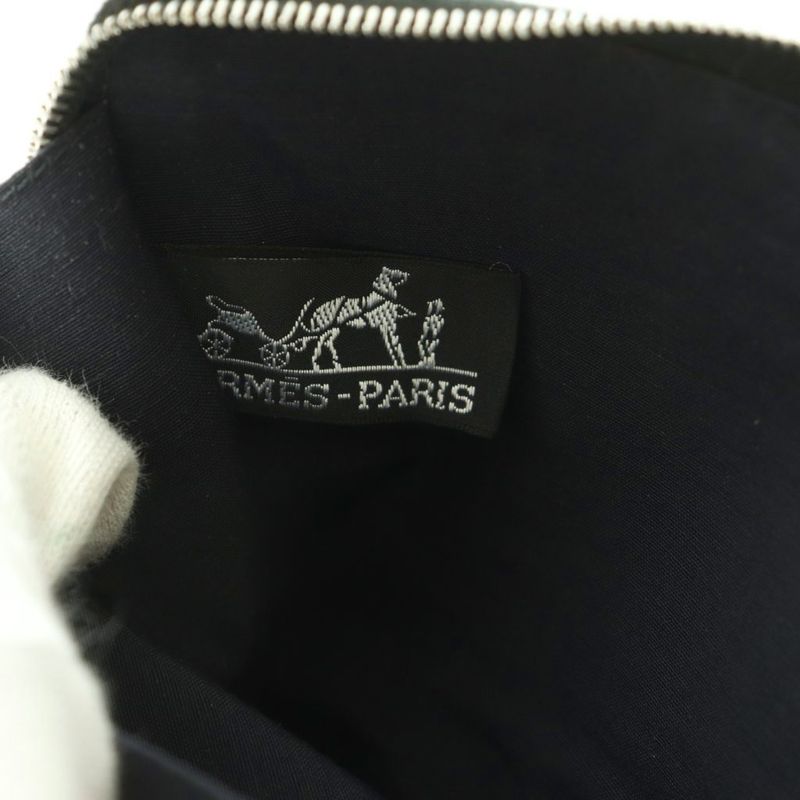 Hermes Fourre Tout Purse GM Wallet Zip Around Bifold Coin Black