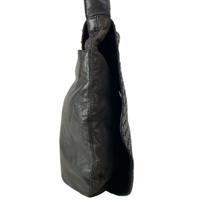 Bottega Veneta Shoulder Bag Intrecciato Black Leather
