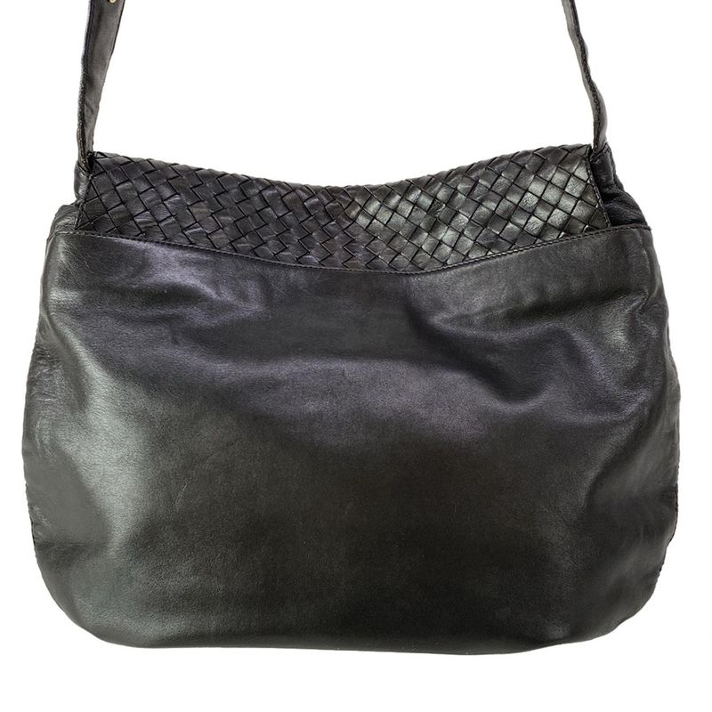 Bottega Veneta Shoulder Bag Intrecciato Black Leather