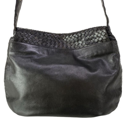Bottega Veneta Shoulder Bag Intrecciato Black Leather