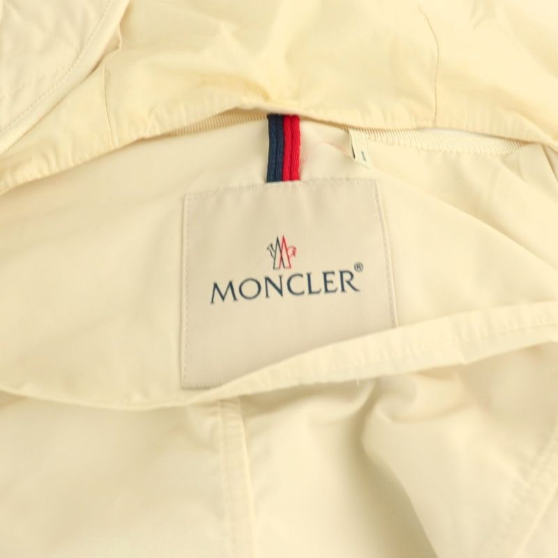 Moncler Anthemis Middle Coat Zip Up One Color Hood 0 Ivory BB