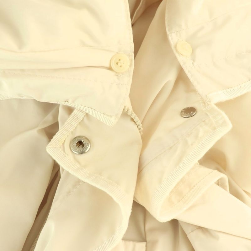 Moncler Anthemis Middle Coat Zip Up One Color Hood 0 Ivory BB