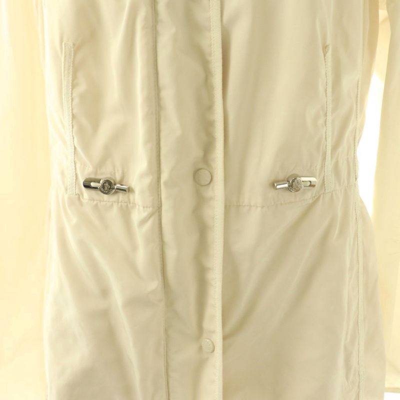 Moncler Anthemis Middle Coat Zip Up One Color Hood 0 Ivory BB