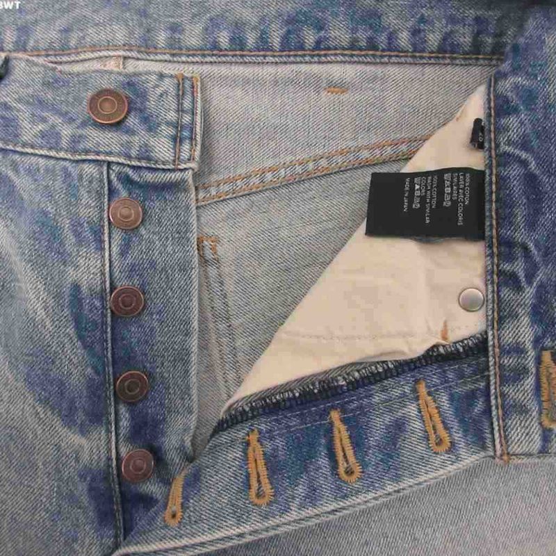 Celine Wesley Destroid Jeans Denim Pants Distressed Button Fly Straight 26
