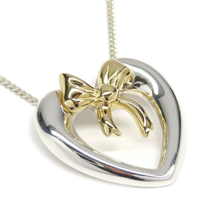 Tiffany & Co Hart Ribbon Necklace 750 Silver Yellow Gold
