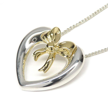 Tiffany & Co Hart Ribbon Necklace 750 Silver Yellow Gold