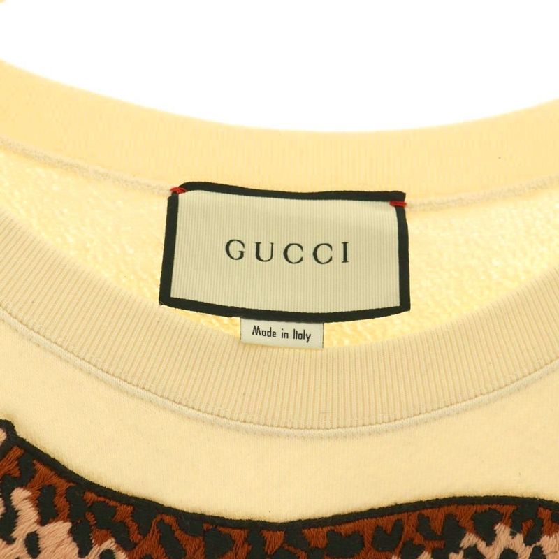 Gucci Sweatshirt Trainer Animal Patch Natural M Ivory SS