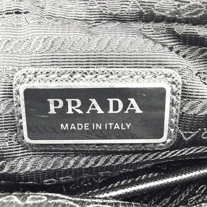 Prada Shoulder Bag Crossbody Triangle Logo Nylon Black Silver