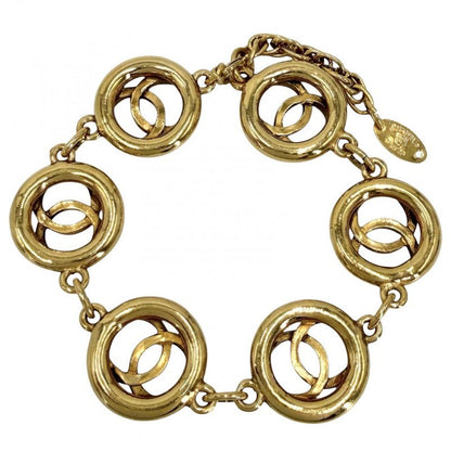 Chanel Bracelet Chain CC Logo Gold Vintage