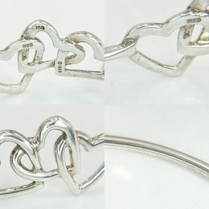 Tiffany & Co Bangle Triple Heart Bracelet 18k WG 925 Sterling Silver Gold