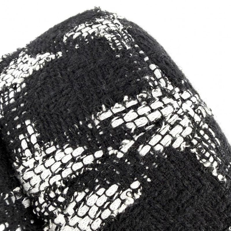 Chanel Hat Tweed Bucket Hat CC Logo M Black White