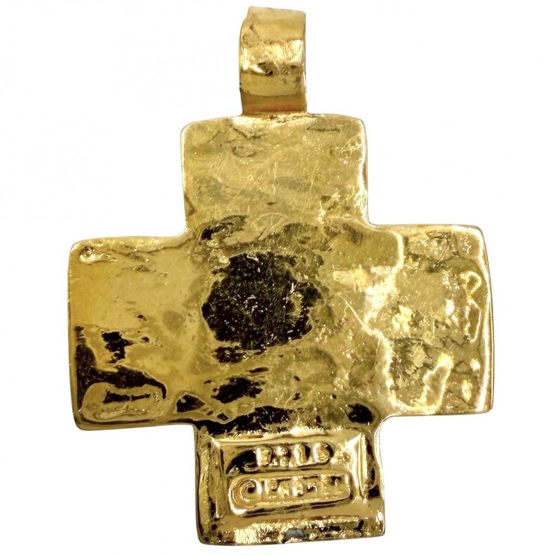 Chanel Pendant Top Color Stone Gold Blue