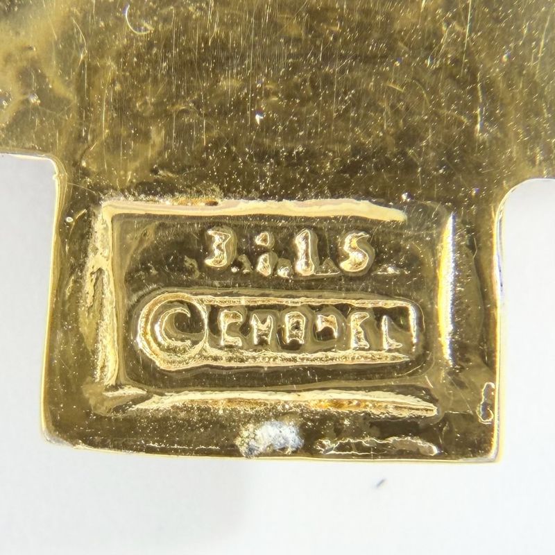 Chanel Pendant Top Color Stone Gold Blue