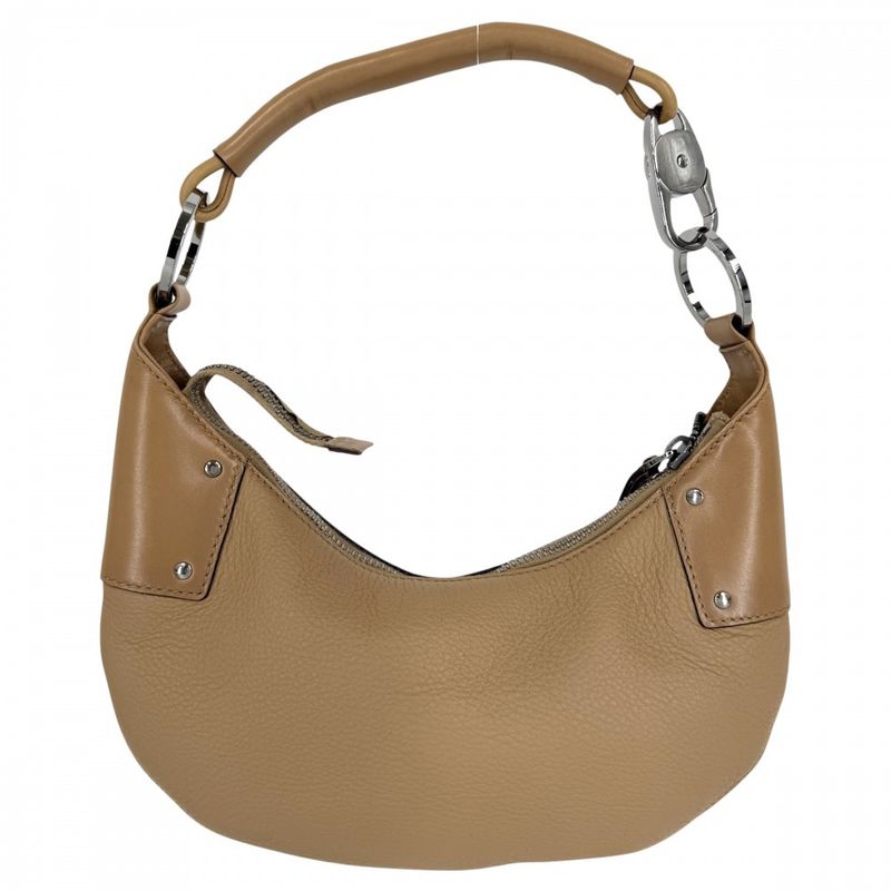 Gucci Handbag Hobo One Hand Shoulder GG Supreme Canvas Leather Brown Silver