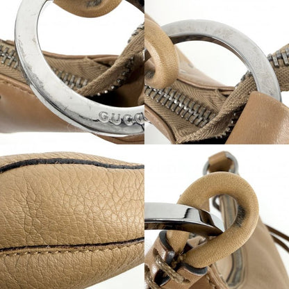 Gucci Handbag Hobo One Hand Shoulder GG Supreme Canvas Leather Brown Silver