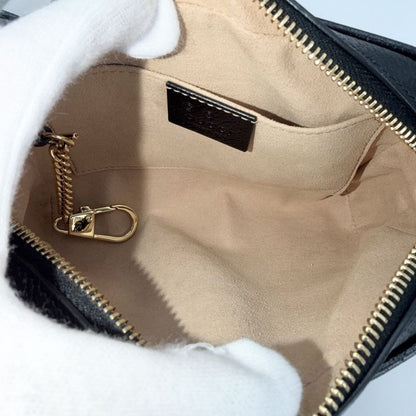 Gucci Shoulder Bag Ophidia Small Pochette Crossbody Leather Black Gold