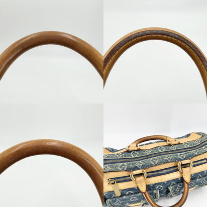 Louis Vuitton Handbag Neo Speedy Monogram Denim Blue Gold