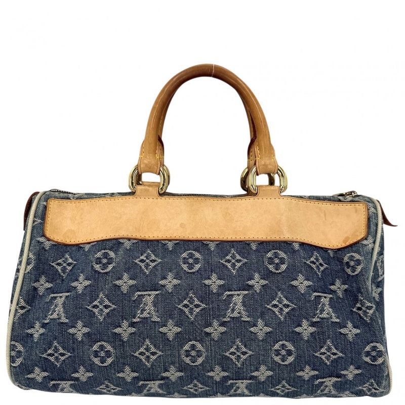 Louis Vuitton Handbag Neo Speedy Monogram Denim Blue Gold