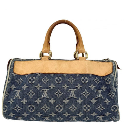 Louis Vuitton Handbag Neo Speedy Monogram Denim Blue Gold
