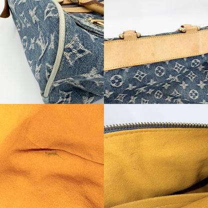 Louis Vuitton Handbag Neo Speedy Monogram Denim Blue Gold