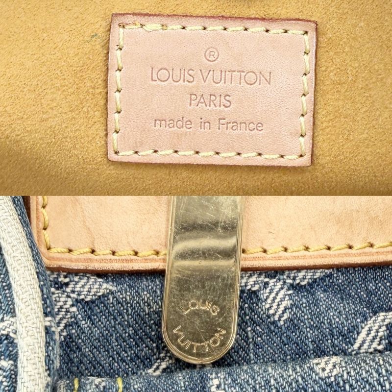 Louis Vuitton Handbag Neo Speedy Monogram Denim Blue Gold