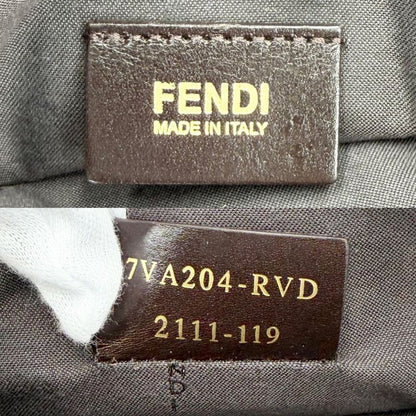 Fendi Shoulder Bag Zucca Crossbody Leather Brown Gold
