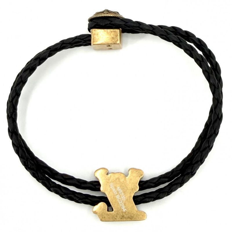Louis Vuitton Bracelet Monogram LV Rodeo Black Gold