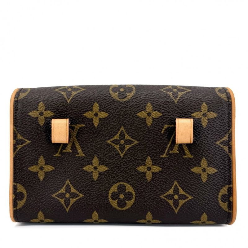 Louis Vuitton Waist Bag Monogram Pochette Florentine Pouch S Brown Gold