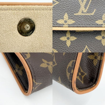 Louis Vuitton Waist Bag Monogram Pochette Florentine Pouch S Brown Gold