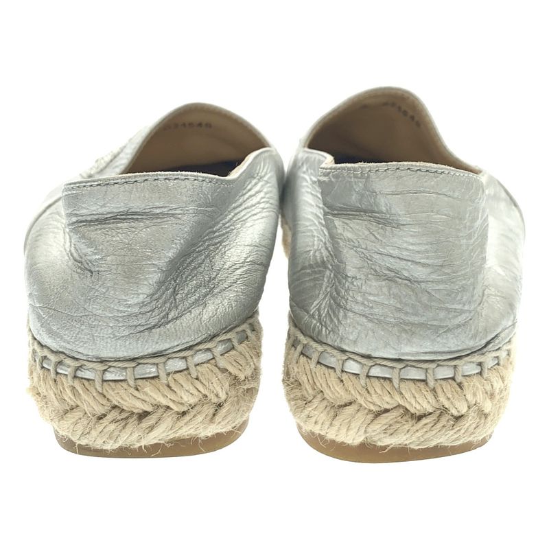Chanel CC Logo Espadori Slip on Silver 36