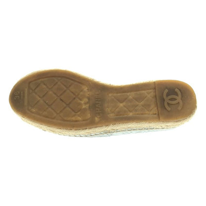 Chanel CC Logo Espadori Slip on Silver 36