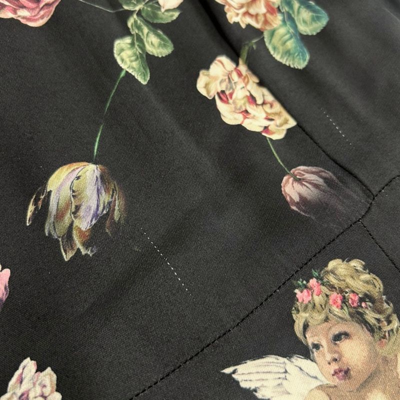 Dolce & Gabbana Angel Rose Rayon Dress Fsrkc Navy 40
