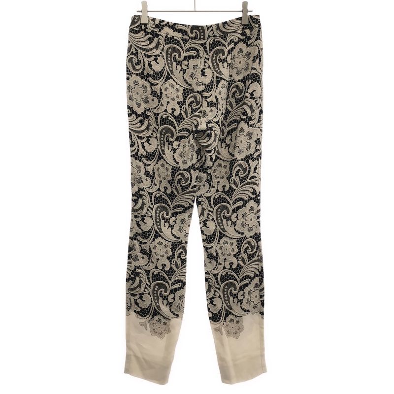 Dolce & Gabbana Paisley Print Rayon Tight Pants Ftzcet Frrca Black Ivory 36