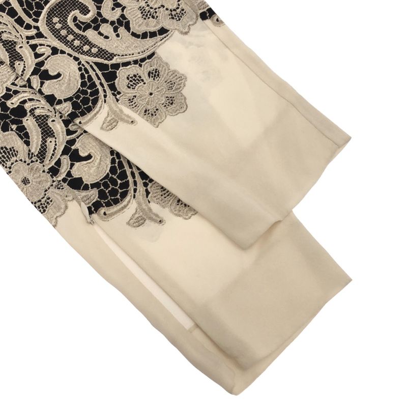 Dolce & Gabbana Paisley Print Rayon Tight Pants Ftzcet Frrca Black Ivory 36