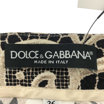 Dolce & Gabbana Paisley Print Rayon Tight Pants Ftzcet Frrca Black Ivory 36