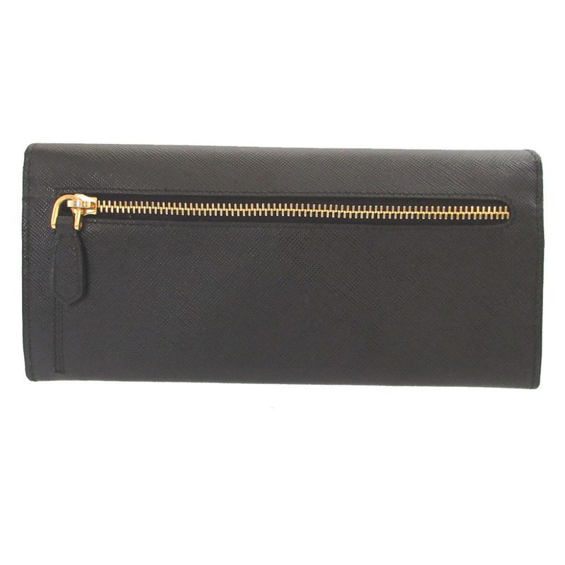 Prada Sapphia Leather Black Bifold Wallet