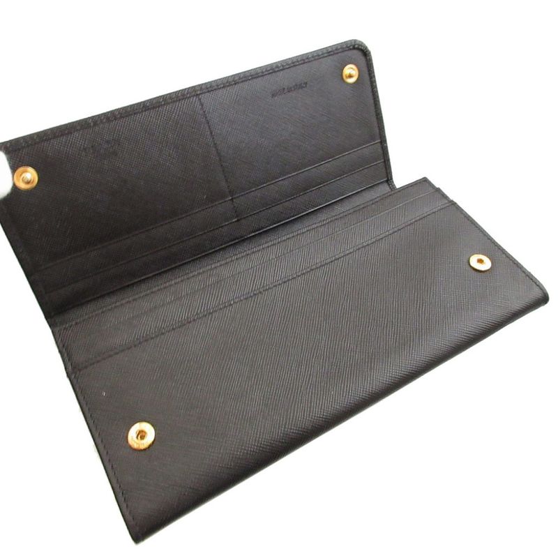 Prada Sapphia Leather Black Bifold Wallet