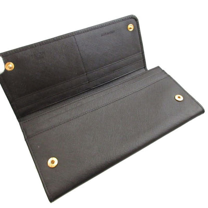 Prada Sapphia Leather Black Bifold Wallet