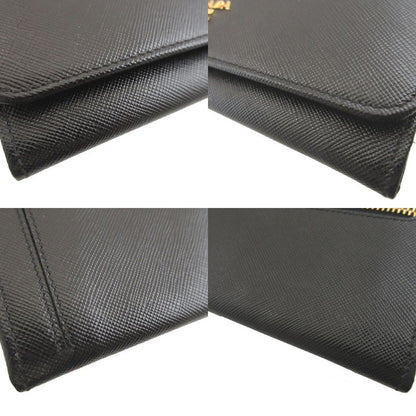 Prada Sapphia Leather Black Bifold Wallet