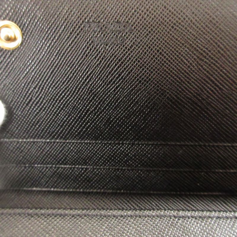 Prada Sapphia Leather Black Bifold Wallet