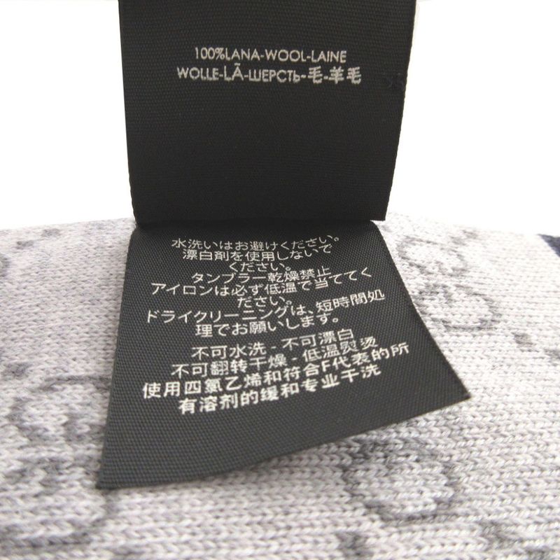 Gucci GG Pattern Sherry Wool Gray Scarf